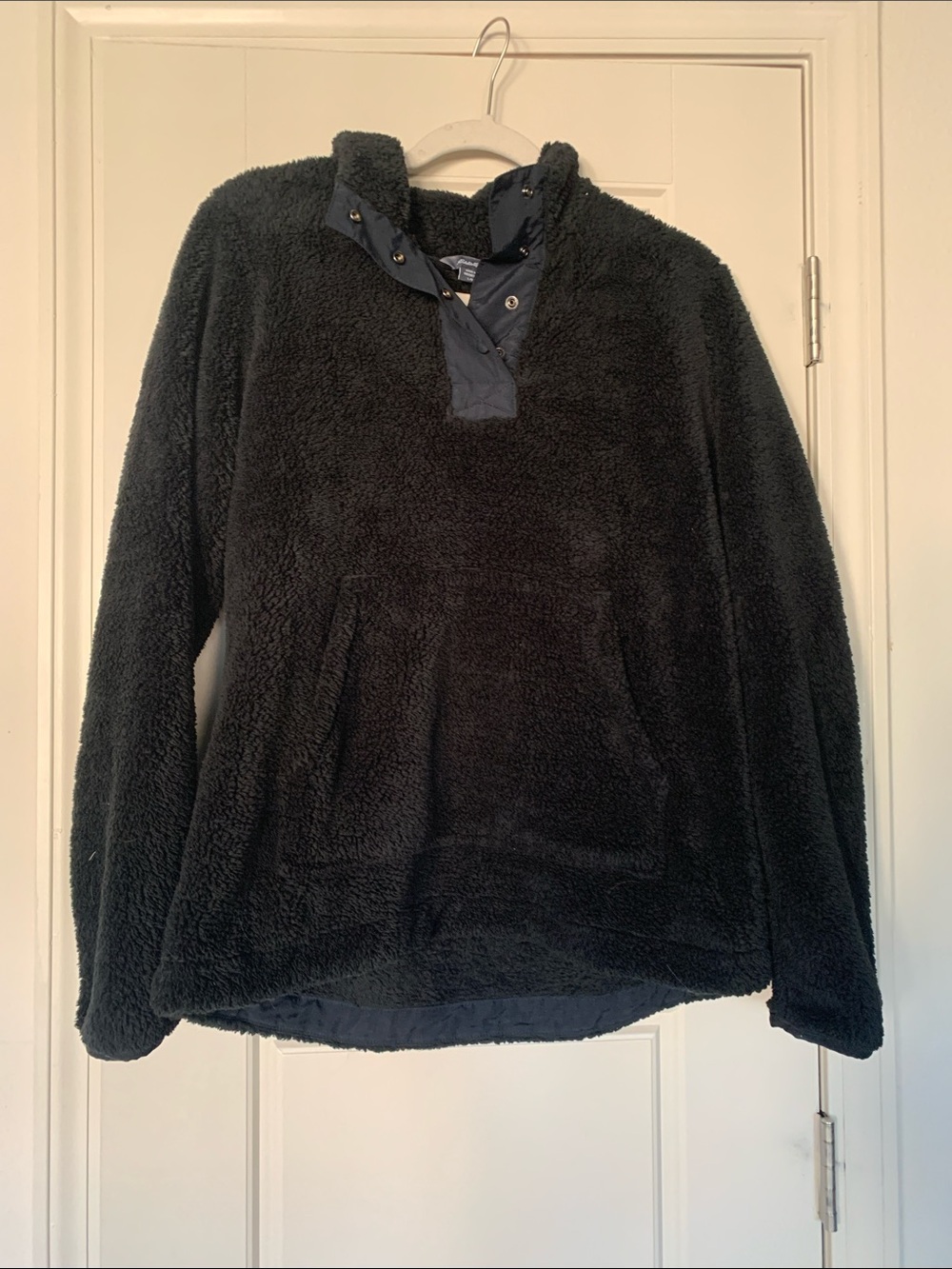 Eddie Bauer Black Sherpa Zip-Up Pullover
